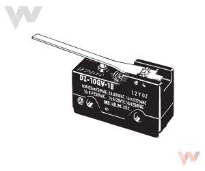 Wyłącznik krańcowy DZ-10GV-1B 10A/250VAC 0.5mm dźwignia zawiasowa