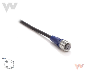 Kabel XS2F-LM12PVC-4S2M kabel PVC 4-żyły, gn. 12mm 4-styki proste