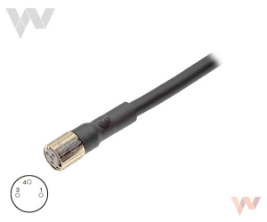 Kabel XS3F-M8PVC-3S 2M kab. PVC gniazdo 8mm 3-styki proste