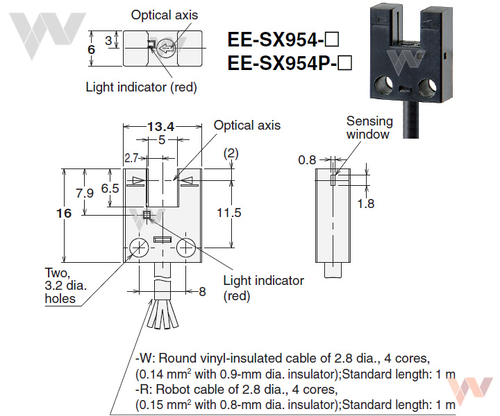 EE-SX954 - Wymiary