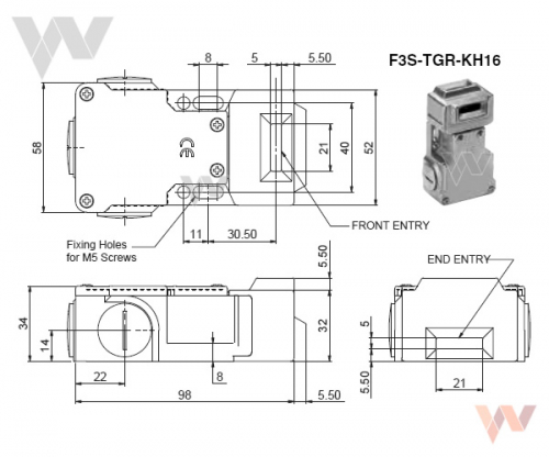 F3S-TGR-KH16 - Wymiary